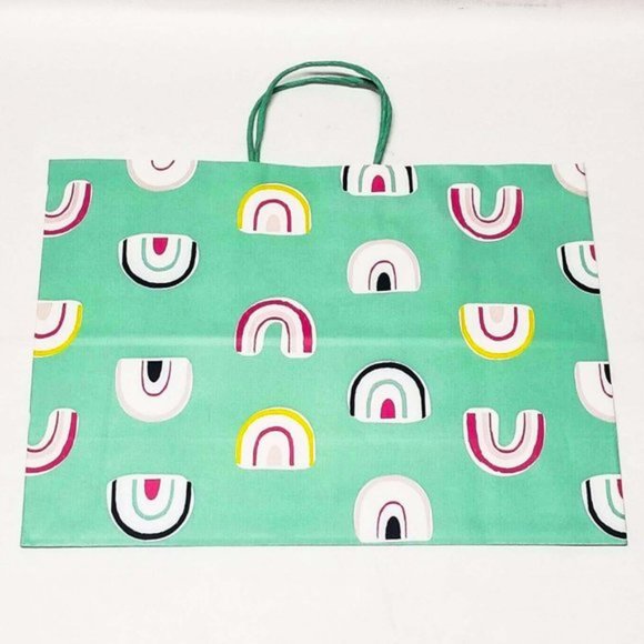 Bundle of 12 Spritz Gift Bags Green Rainbows Pink - Picture 6 of 6